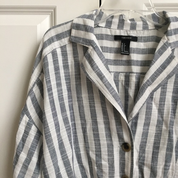 Striped Button Up Blouse - Picture 2 of 2